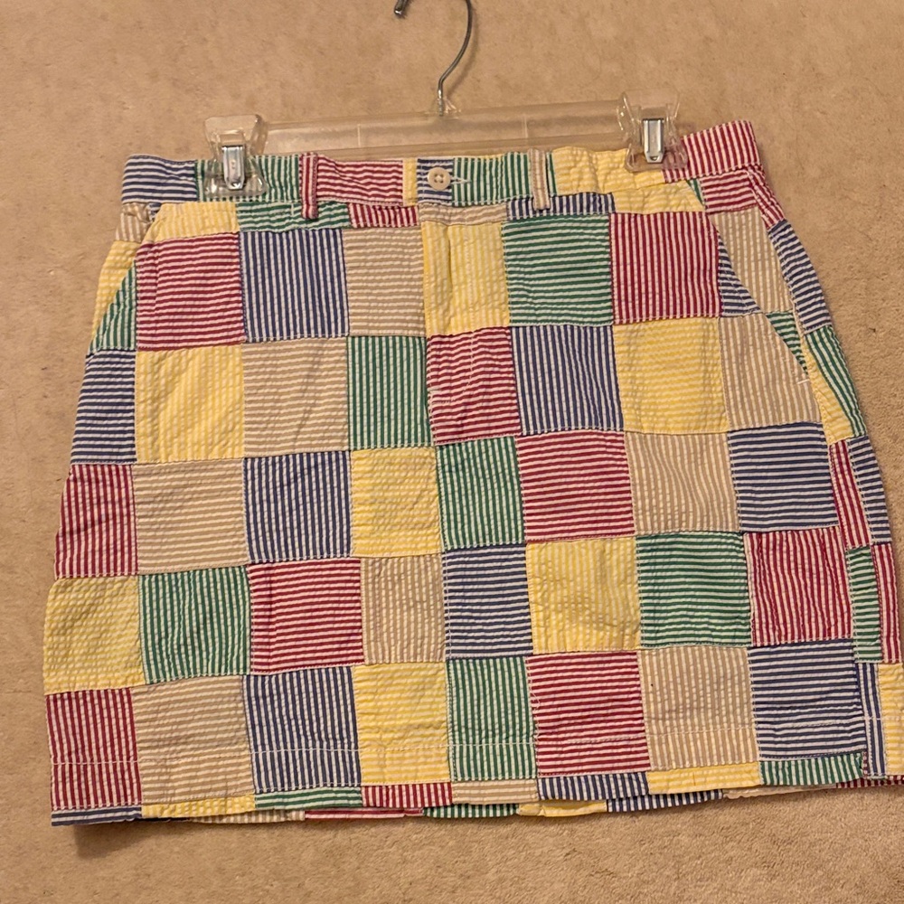 Women’s Patchwork Seersucker Mini Skirt - Multicolor